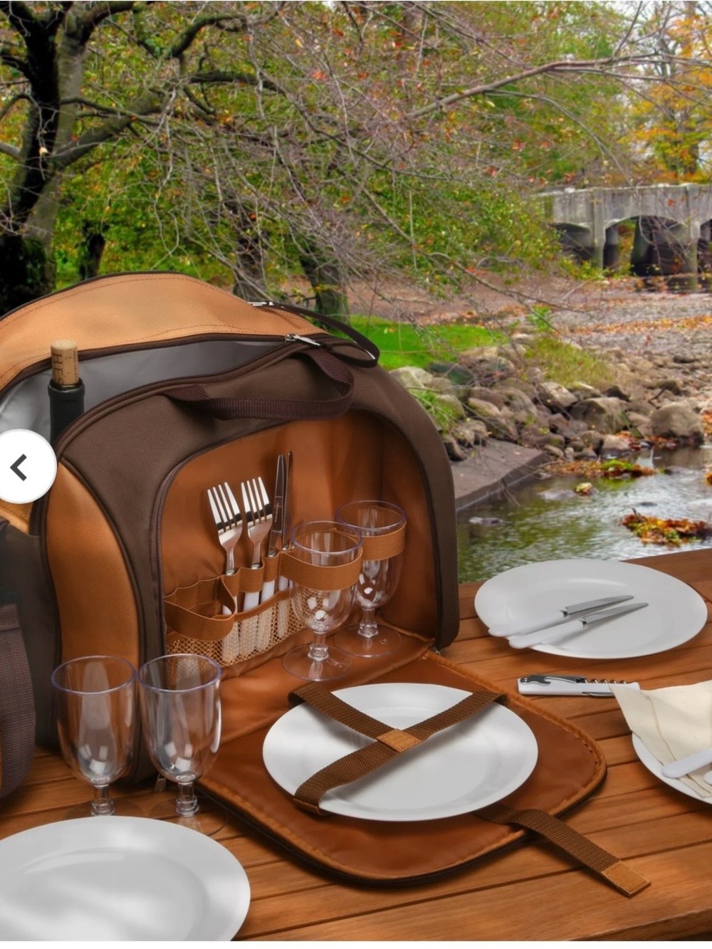 National Outdoor Living Two Tone Brown Picnic Cooler for Four new - Picture 7 of 7